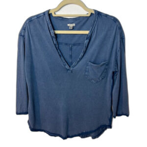 Urban Outfitters Long Sleeve Pocket Top Blue Size XS